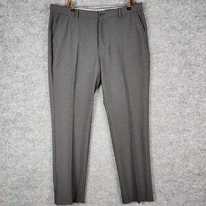 Greg Norman Pants Mens Golf Charcoal Gray Performance Stretch Flat Front 38x32
